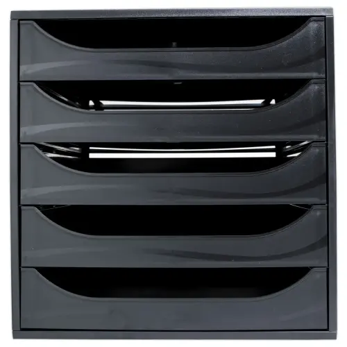 Module de classement Ecobox+ Ecoblack - 5 tiroirs - Noir - EXACOMPTA