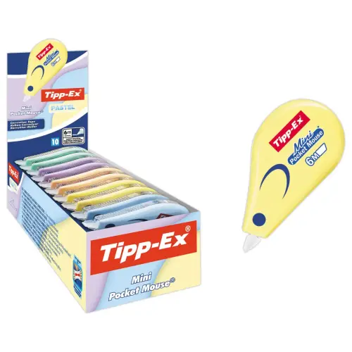 10 Mini dévidoir correction à sec - Coloris pastel - TIPPEX