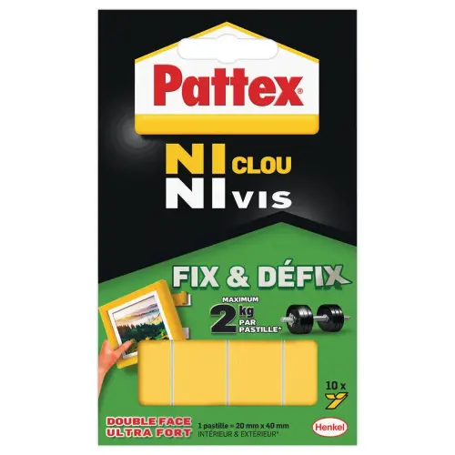 Pastilles adhésives ni clou ni vis - PATTEX