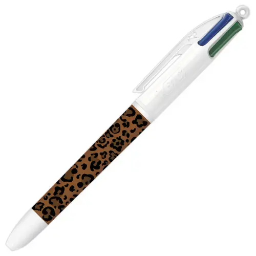 Stylo-bille 4 couleurs - Motif l&eacute;opard - BIC 