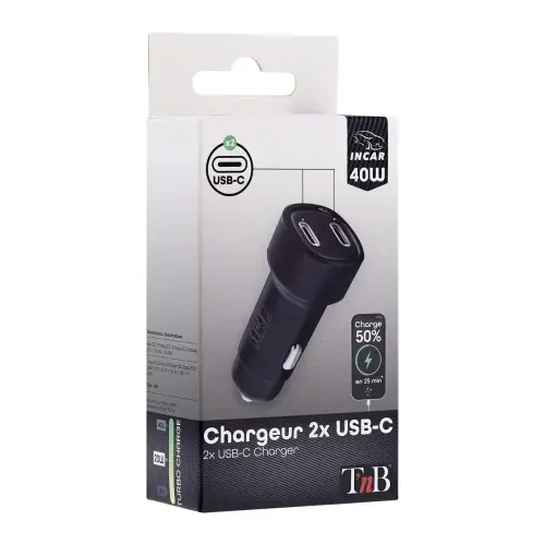Chargeur de voiture - 2 x USB-C - T'NB 