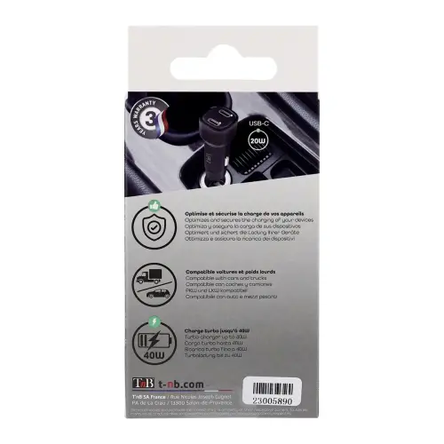 Chargeur de voiture - 2 x USB-C - T'NB 