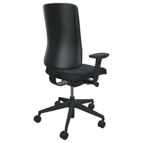 Si&egrave;ge synchrone ATILA ERGO tissu noir accotoirs 4D 