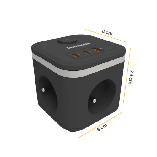 Multiprise Power Cube 2m - Noir- FELLOWES