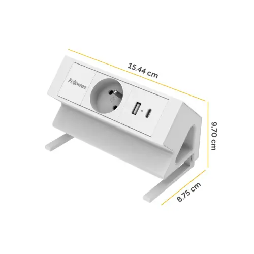 Unit&eacute; d'&Eacute;lectrification - Power Desk - USB-A USB-C - Blanc - FELLOWES 