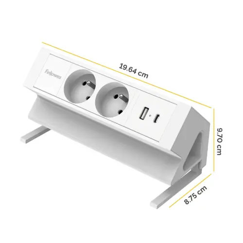 Unité d'Électrification - Power Desk 2 - USB-A & USB-C - Blanc - FELLOWES