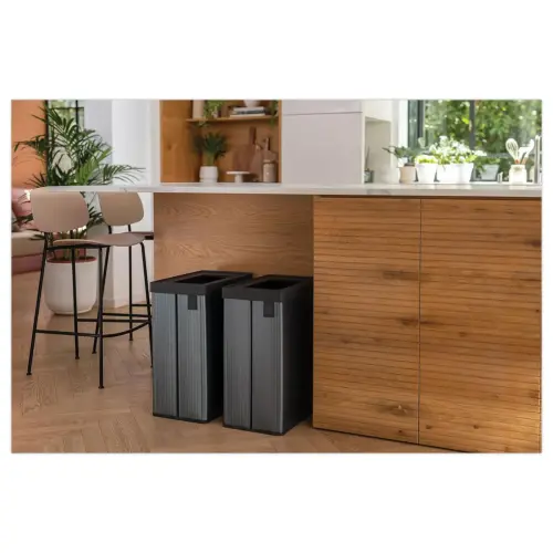 Poubelle de Recyclage Grande Capacité Verto 54L - Moderne - Noir - CURVER
