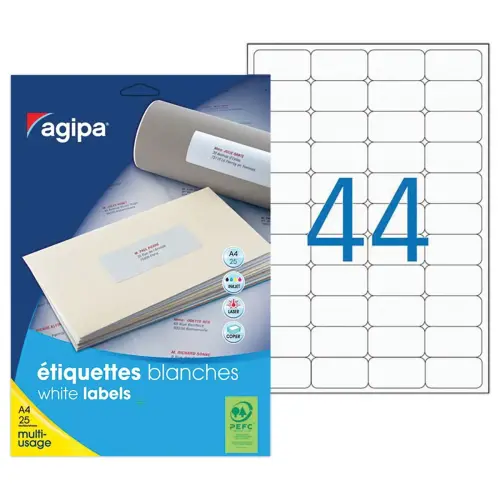 25 Planches d'étiquettes 50,0 x 25,0 mm - AGIPA