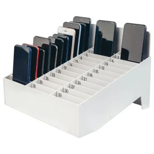 Rangement à poser pour 33 téléphones gris