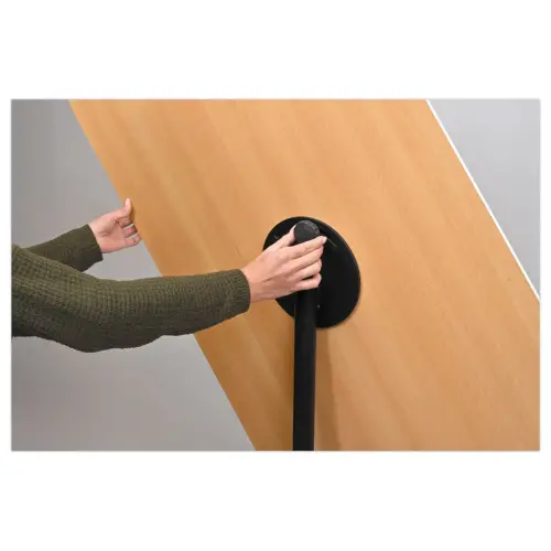 Tableau Pivotant 90&deg; &agrave; Roulettes en Acier C&eacute;ramique & Bois Naturel - LEGAMASTER 