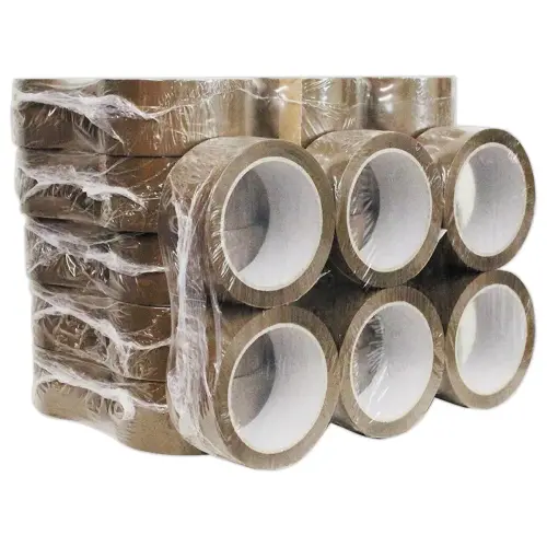 6 Rouleaux adh&eacute;sifs d'emballage - 100 m x 48 mm - Havane 