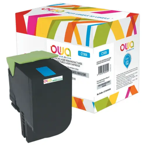Toner éq. LEXMARK 34040HW, LEXMARK 70C2HCE, LEXMARK 70C2HC0 - Haute capacité - Cyan - OWA
