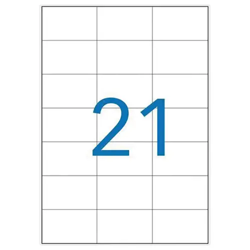 100 Boîte 2100 Etiquettes - 70x42,4mm - Blanche - AGIPA
