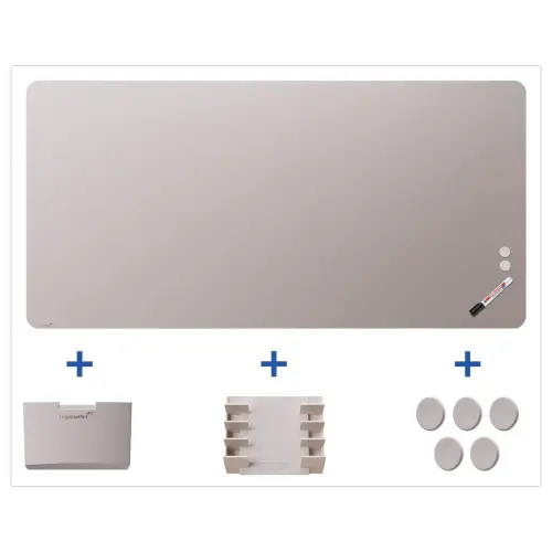 Tableau en Verre Mat Magnétique 100x200 + Kit - Gris- LEGAMASTER