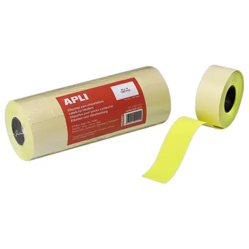 6 Rouleaux d'&eacute;tiquettes Jaunes 26 x 16 mm - Apli 