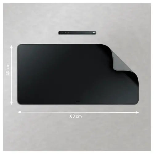 Tapis de Bureau 80x40cm - Multifonctions & Antidérapant - Noir - LEITZ
