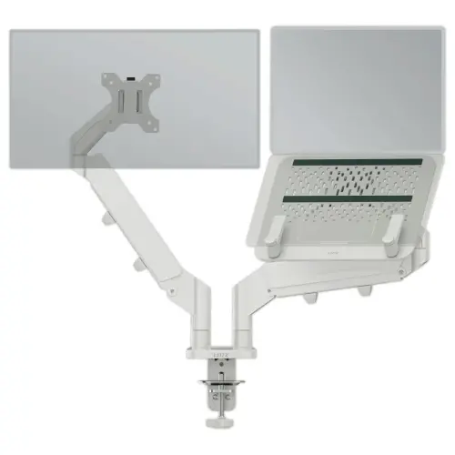 Double Bras Ecran Pivotant & Inclinable avec support PC - LEITZ 