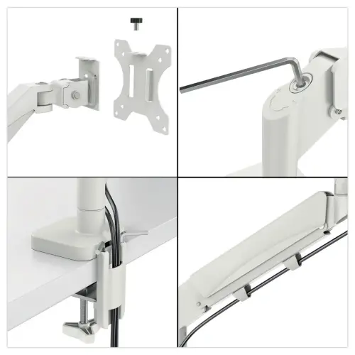Double Bras Ecran Pivotant & Inclinable avec support PC - LEITZ 