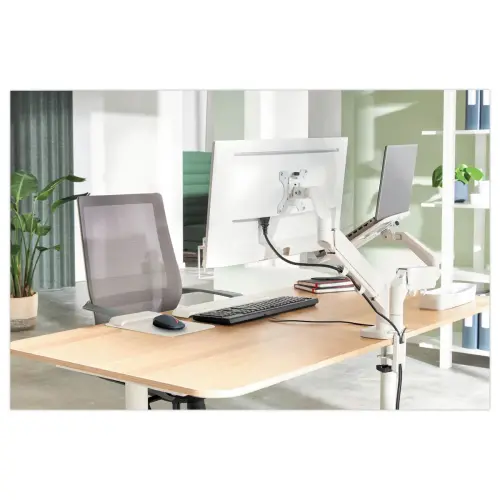 Double Bras Ecran Pivotant & Inclinable avec support PC - LEITZ 