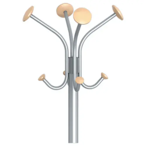 Portemanteau Vienna 4 doubles patères-Alu et bois