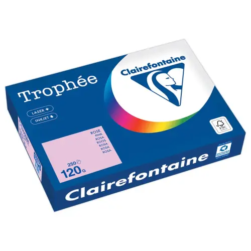 Ramette de 250 feuilles de papier rose 120g - CLAIREFONTAINE TROPHÉE