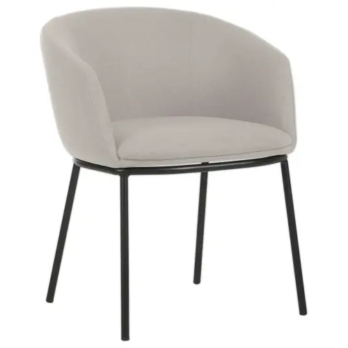 2 Fauteil Arco M en Tissu - Pied en Métal - Beige - GENERIQUE