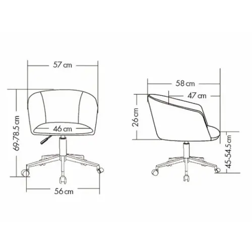 2 Fauteuil ARCO noir pied roulettes monté