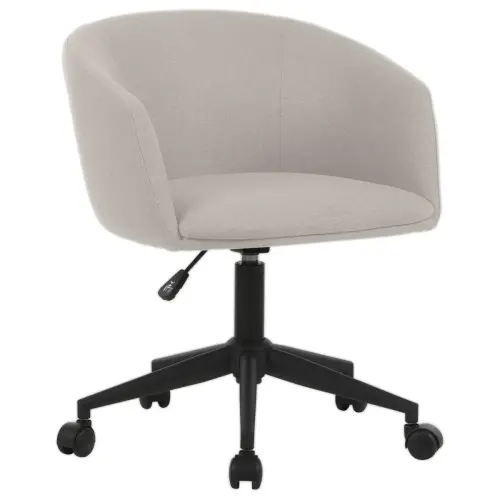 2 Fauteuil Arco avec Roues et Pi&eacute;tement M&eacute;tal Noir - Beige - GENERIQUE 