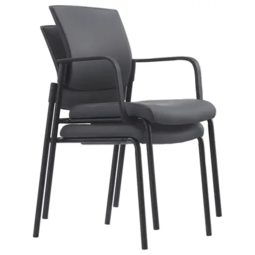 2 Chaise Synergy Gris Fonc&eacute; - Acier Robuste - GENERIQUE 