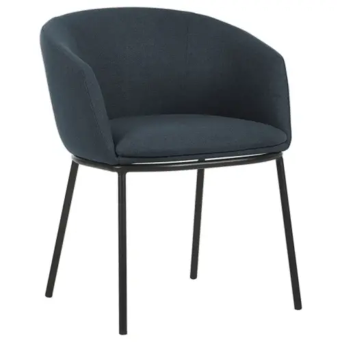 2 Fauteuil ARCO bleu pied m&eacute;tal mont&eacute; 