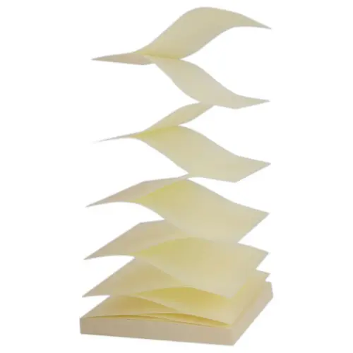 Bloc z-notes adhésives 75 x 75 mm 100 feuilles jaune