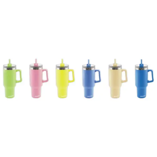 Mug color&eacute; isotherme avec anse 1,2L coloris assortis 