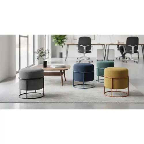 Pouf empilable bleu 