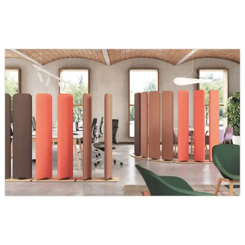 Double cloison acoustique rotative tissu gris pied