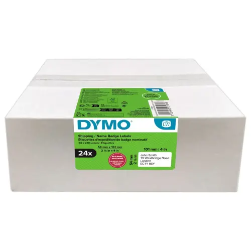 24 rouleaux de 220 &eacute;tiquettes LW 54x101mm - Dymo 