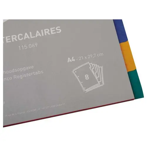 Jeu d'intercalaires A4 souple 8 onglets - FIDUCIAL