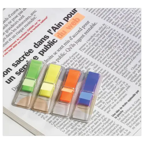 Marque-pages repositionnables 1,2 x 4,5 cm - Coloris assortis - FIDUCIAL