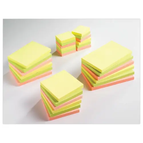 6 Blocs notes repositionnables 76 x 127 mm - Coloris assortis - FIDUCIAL