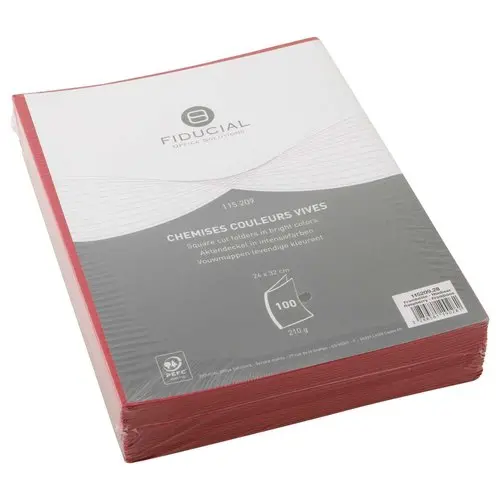 100 Chemises cartonnées colorées - Framboise - FIDUCIAL