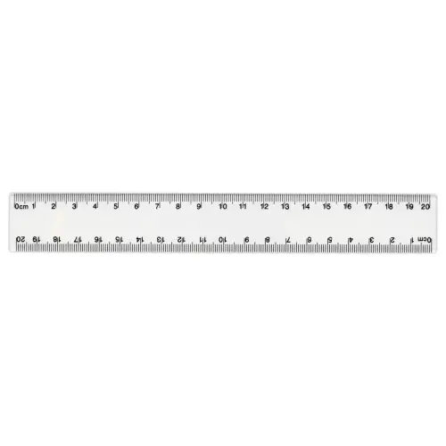 Règle de bureau double en plastique - 20 cm