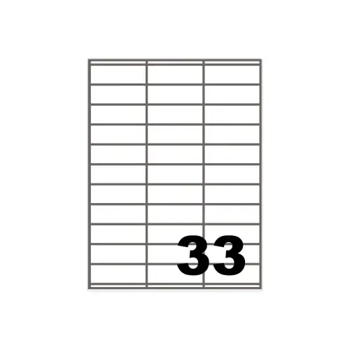 100 Planches de 33 étiquettes à coins carrés - 70 x 25 mm - FIDUCIAL OFFICE SOLUTIONS