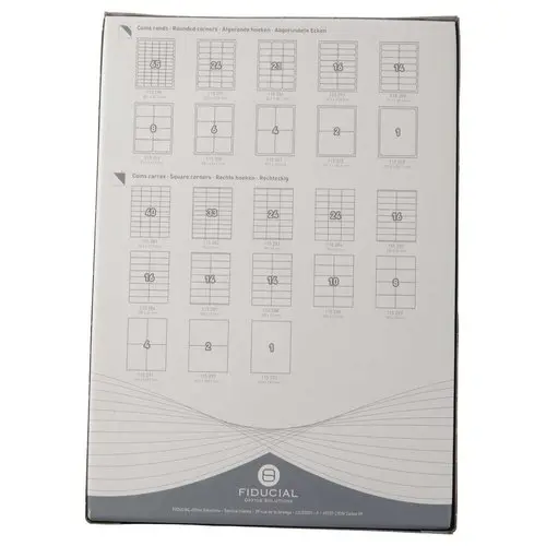 100 Etiquettes adh&eacute;sives blanches 7.0 x 3.7 cm - Fiducial 