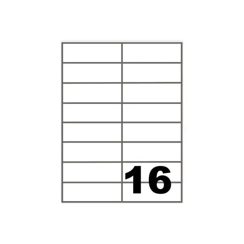 100 Planches de 16 étiquettes à coins carrés - 105 x 37 mm - FIDUCIAL OFFICE SOLUTIONS