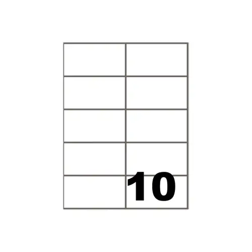 100 Planches de 10 étiquettes blanches - Coins carrés - 105 x 57 mm - FIDUCIAL OFFICE SOLUTIONS
