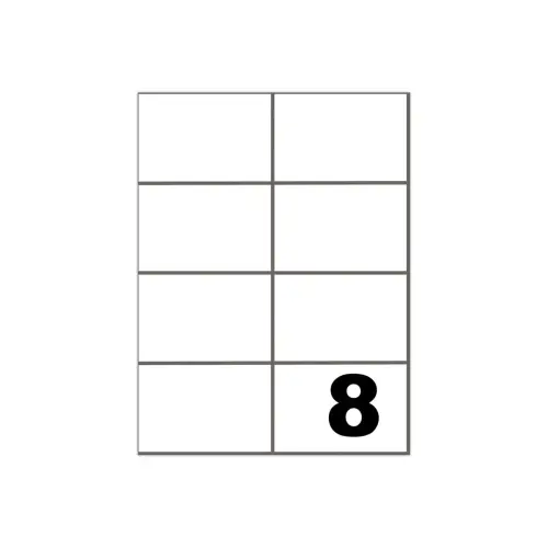 100 Planches de 8 étiquettes blanches - Coins carrés - 105x70 mm - FIDUCIAL OFFICE SOLUTIONS