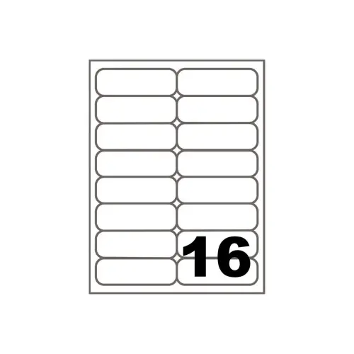 100 Planches d'étiquettes à coins ronds - 99,1 x 33,9 mm - Fiducial