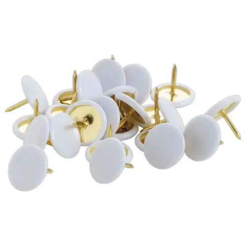 100 Punaises t&ecirc;te capsul&eacute;e blanche - acier 