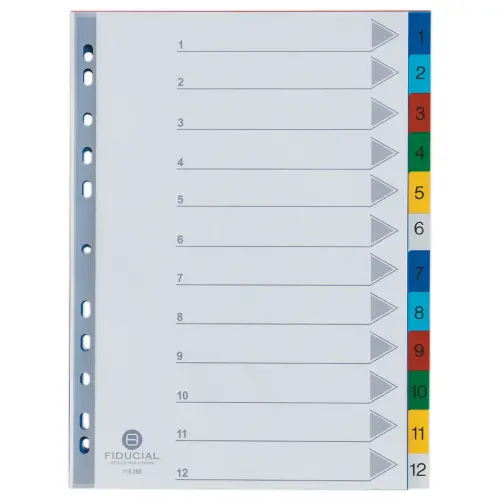 Jeu d'intercalaires numériques A4 - 12 onglets - FIDUCIAL