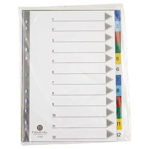 Jeu d'intercalaires numériques A4 - 12 onglets - FIDUCIAL