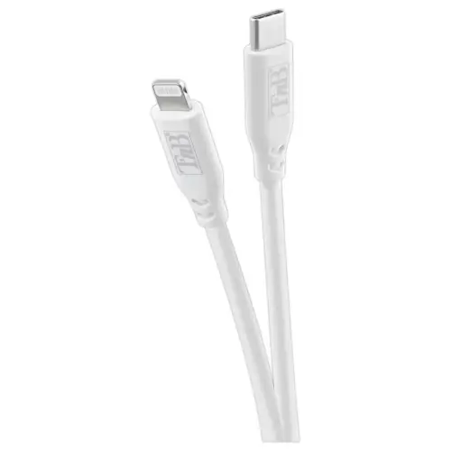 C&acirc;ble USB-C / Lightning - Silicone - Blanc - T'NB 